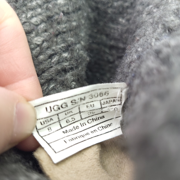 UGG Australia 3066 Lattice Cardy Knit Tall Fold Over Gray Boots Womens Size 8 - Picture 8 of 10
